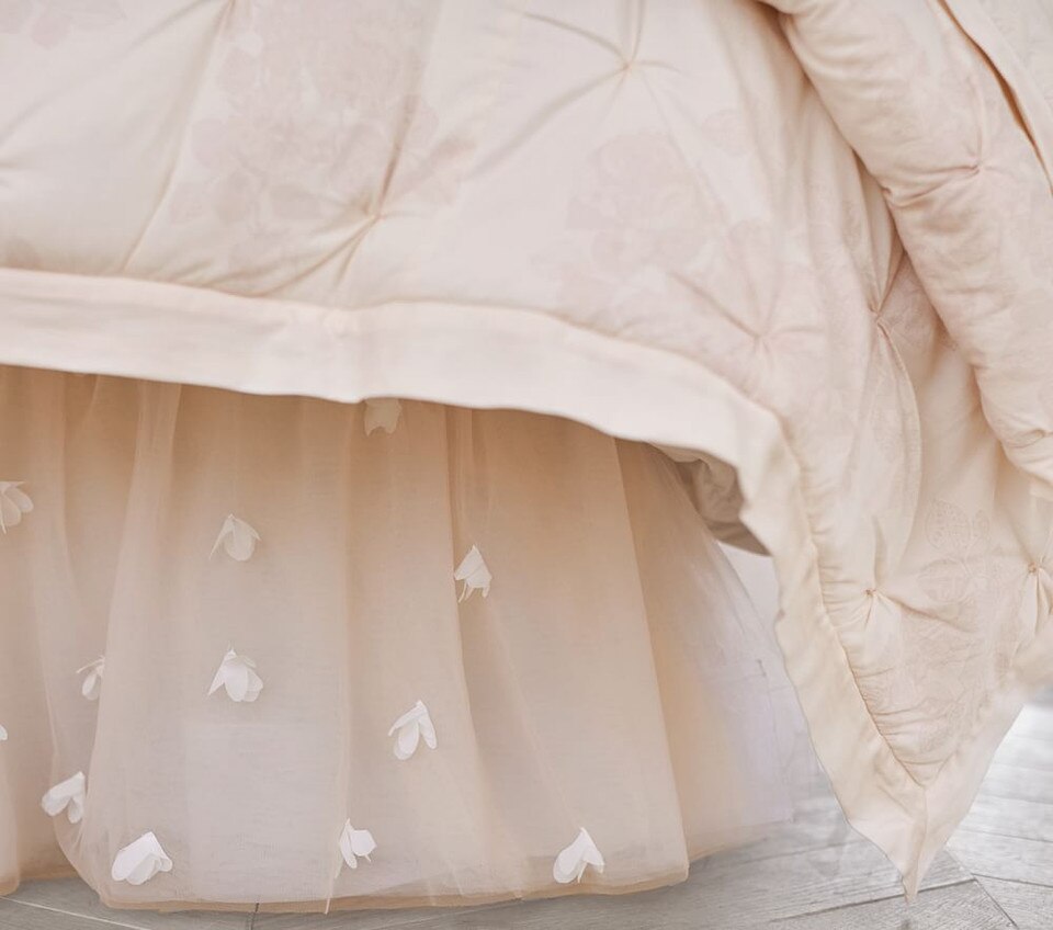 Monique Lhuillier Blush Pink Ethereal Bed Skirt Pottery Barn Kids Australia